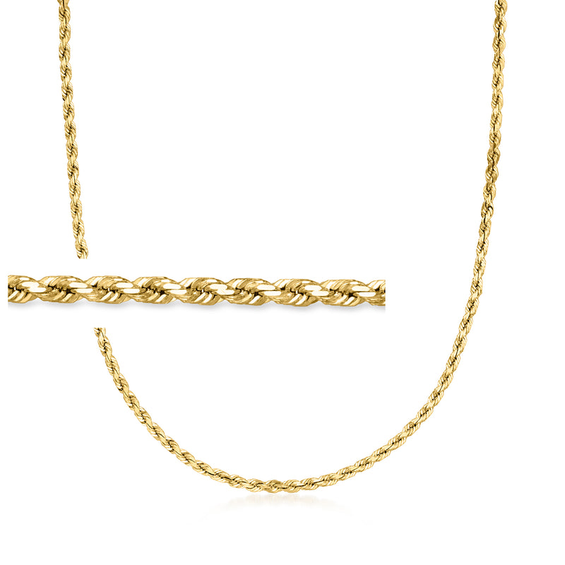 Vintage 14kt yellow gold rope-chain necklace with twisted braided links
