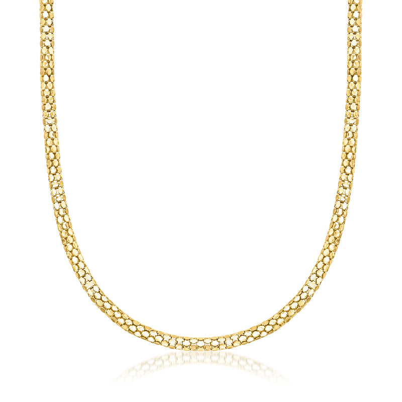18kt gold over sterling popcorn-chain necklace with a fine linked design