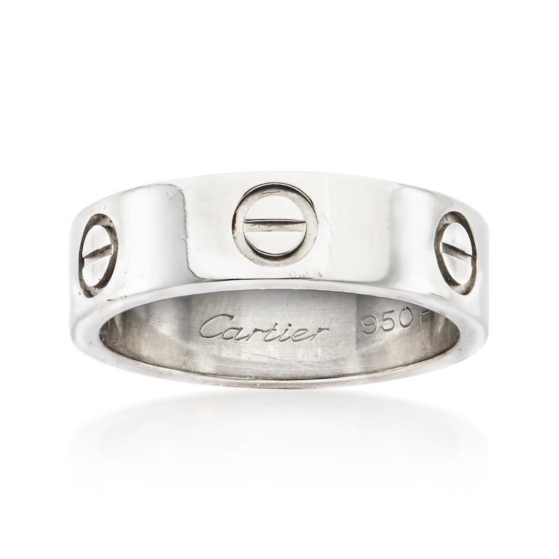 Platinum Cartier Love ring with side oval screws and inner 