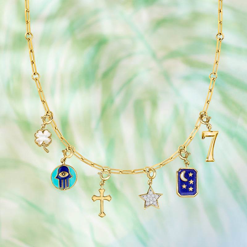 18kt Gold Over Sterling Number Charm