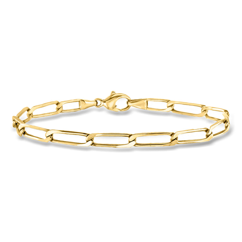 Vintage 14kt yellow gold curb-link bracelet with interlocking rectangular links