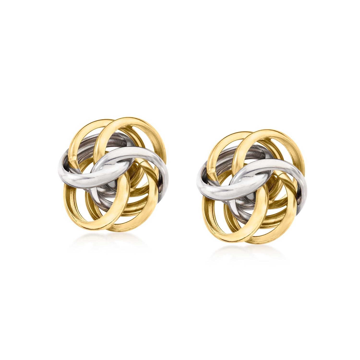 Italian Sterling Silver and 18kt Gold Over Sterling Love Knot Earrings
