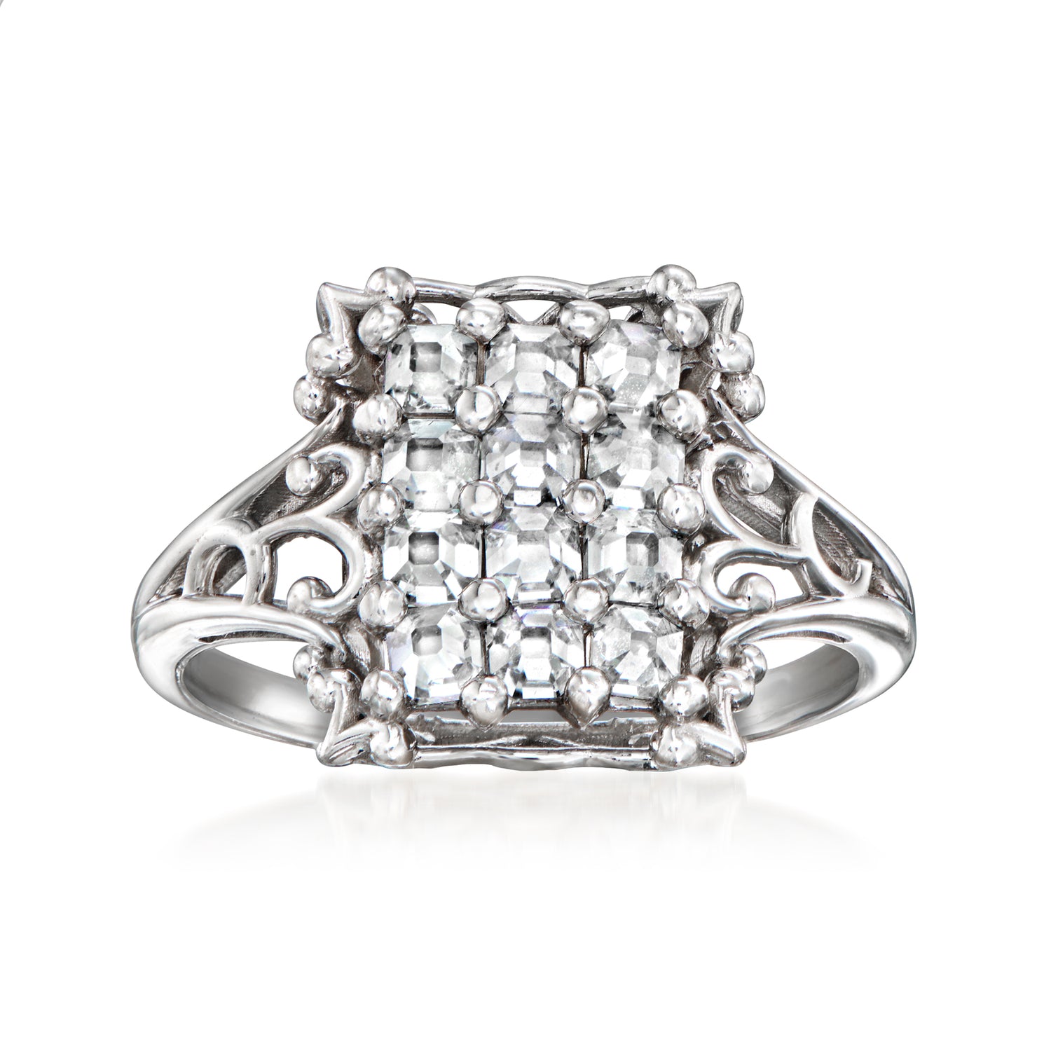C. 1990 Vintage .72 ct. t.w. Diamond Cluster Ring in 18kt White Gold