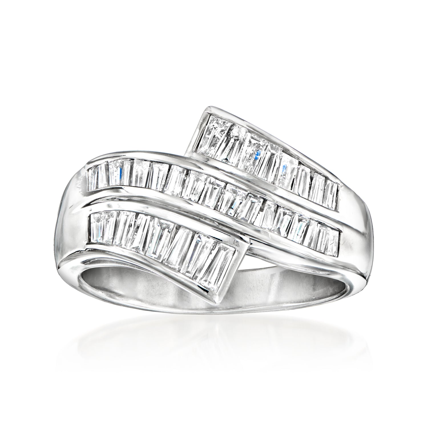 C. 1990 Vintage 1.01 ct. t.w. Diamond Wave Ring in Platinum
