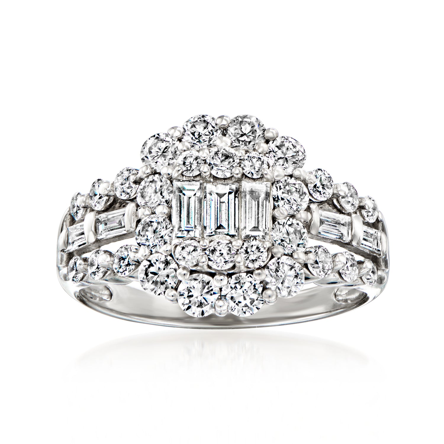 C. 2000 Vintage 1.50 ct. t.w. Diamond Cluster Ring in Platinum