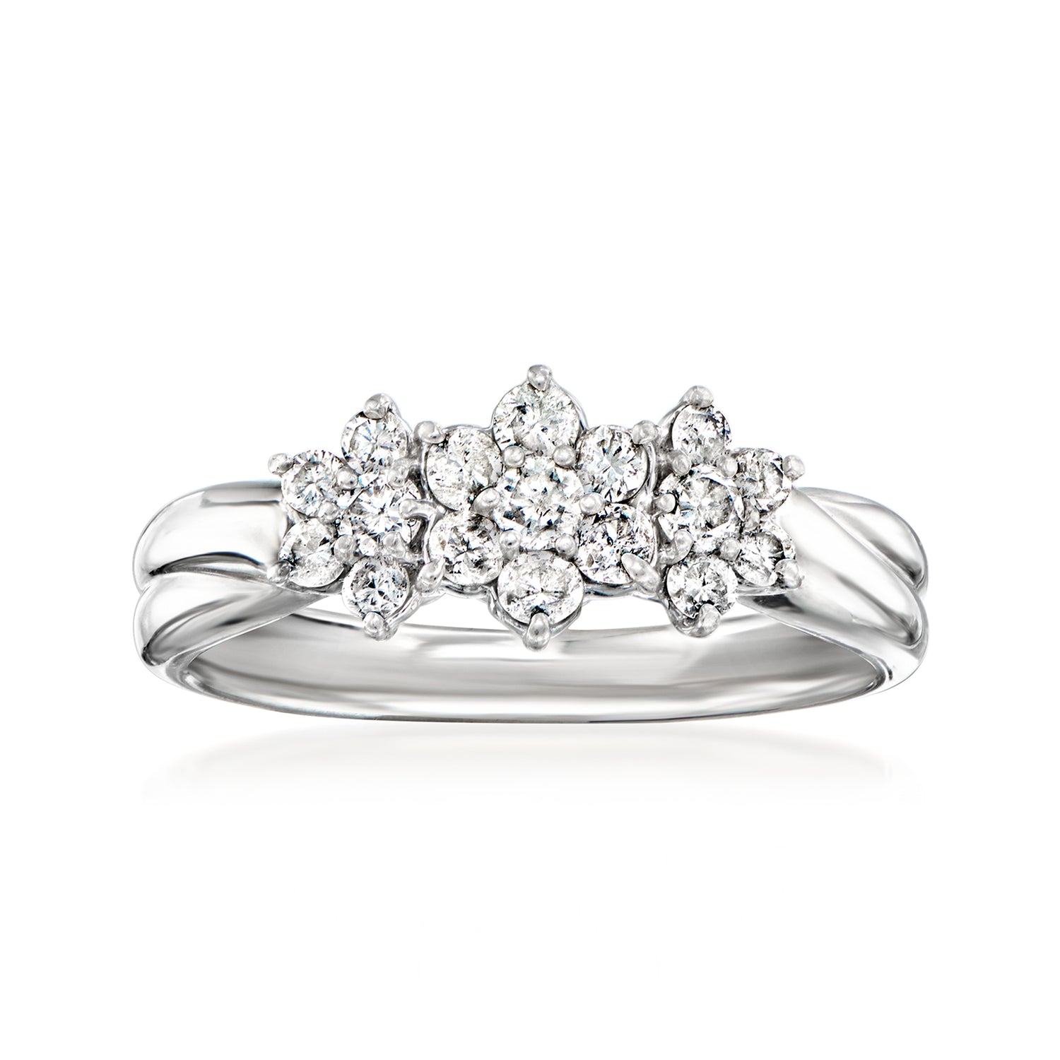 C. 2000 Vintage .50 ct. t.w. Diamond Cluster Ring in Platinum