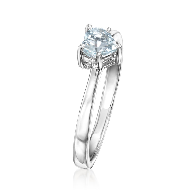 .40 Carat Aquamarine Heart Ring in Sterling Silver