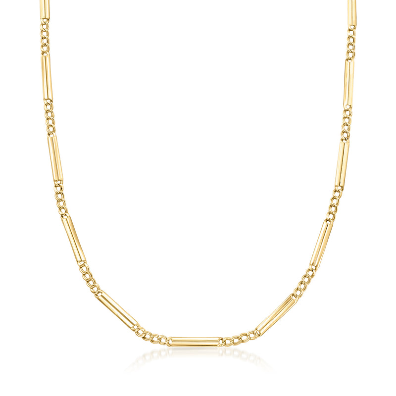 Vintage 18k yellow gold fancy-link necklace