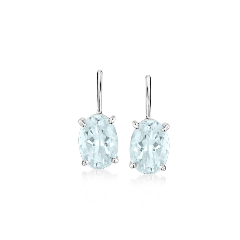 1.50 ct. t.w. Aquamarine Drop Earrings in 14kt White Gold