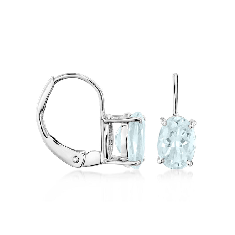1.50 ct. t.w. Aquamarine Drop Earrings in 14kt White Gold