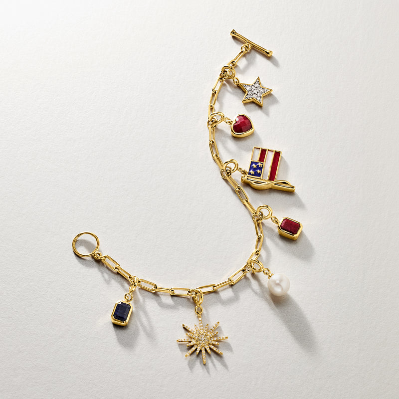 2.20 Carat Ruby Heart Charm in 18kt Gold Over Sterling