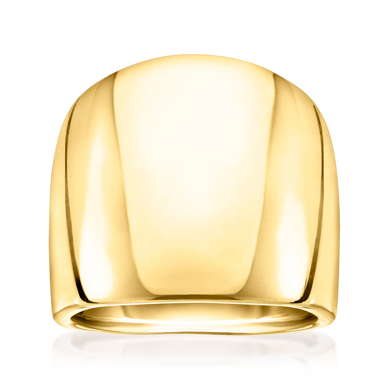 Polished 10kt yellow gold dome ring, smooth rounded top
