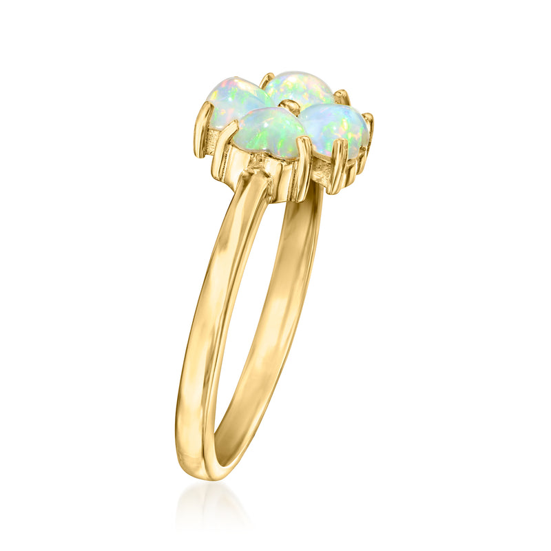 Opal Floral Ring in 18kt Gold Over Sterling