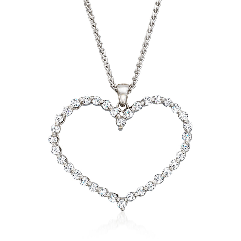 Diamond heart pendant necklace in 18kt white gold