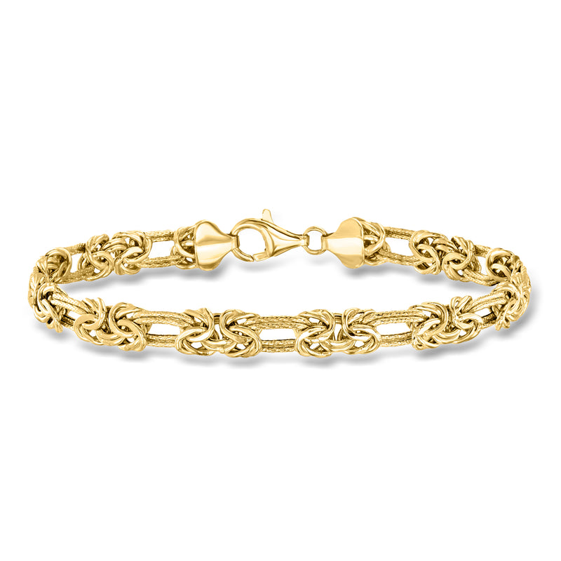 Gold over sterling link bracelet with Byzantine double-oval links and clasp