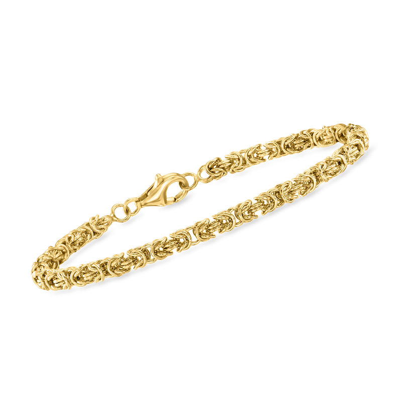 18kt gold over sterling Byzantine bracelet with chunky gold chain links