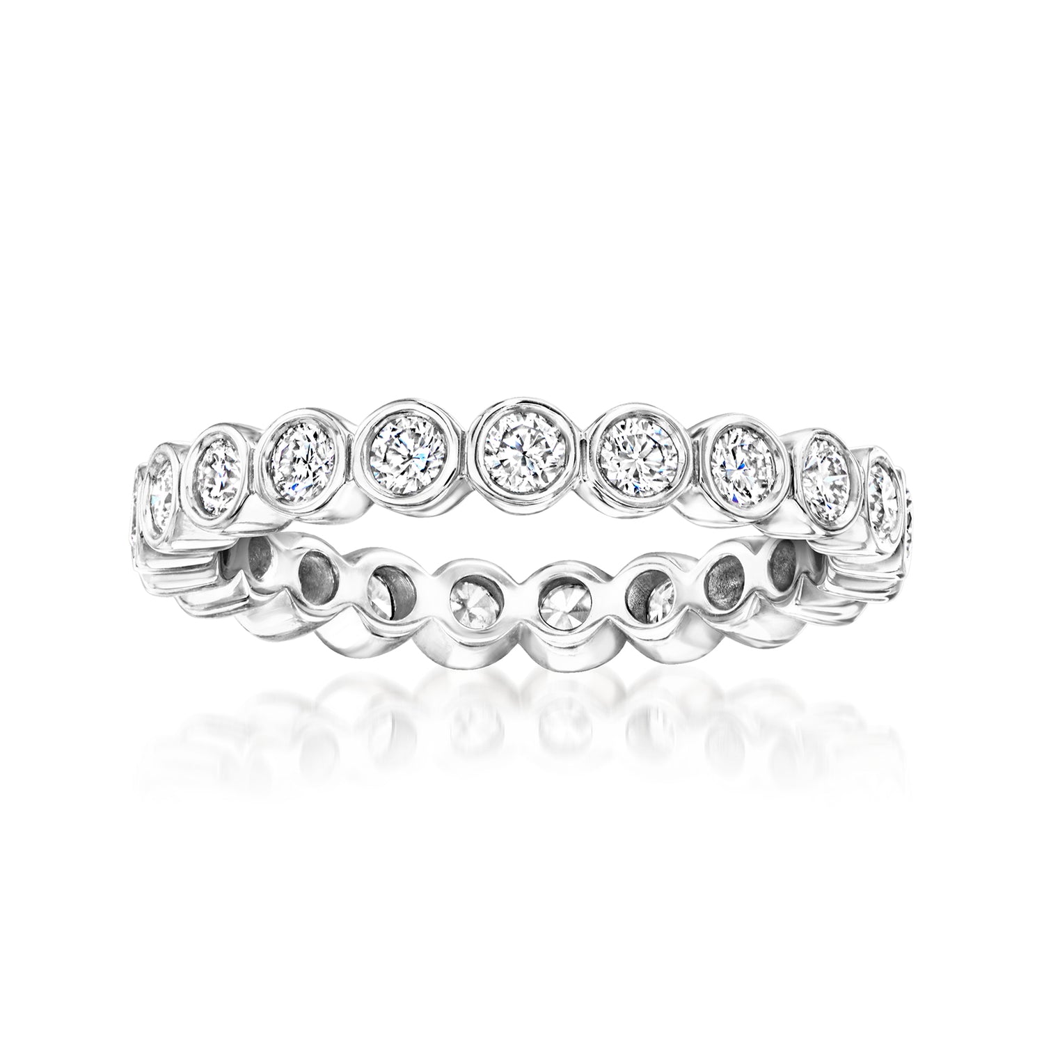 1.00 ct. t.w. Bezel-Set Lab Grown Diamond Eternity Band in Sterling Silver
