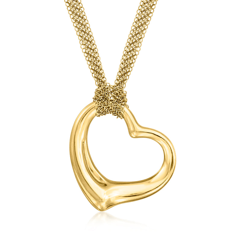 Tiffany Elsa Peretti 18kt yellow gold heart necklace with chain