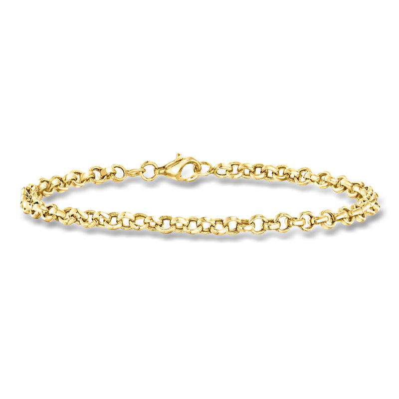 10kt yellow gold rolo-link bracelet with interlocking oval chain links