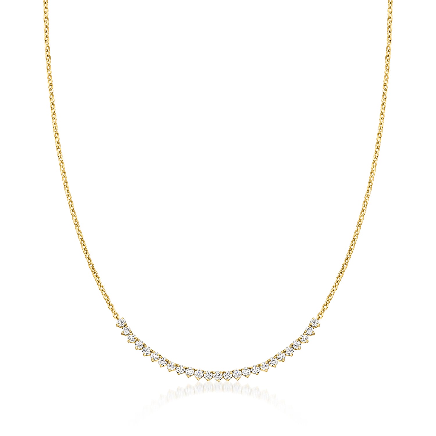 1.00 ct. t.w. Lab Grown Diamond Tennis-Style Necklace in 18kt Gold Over Sterling