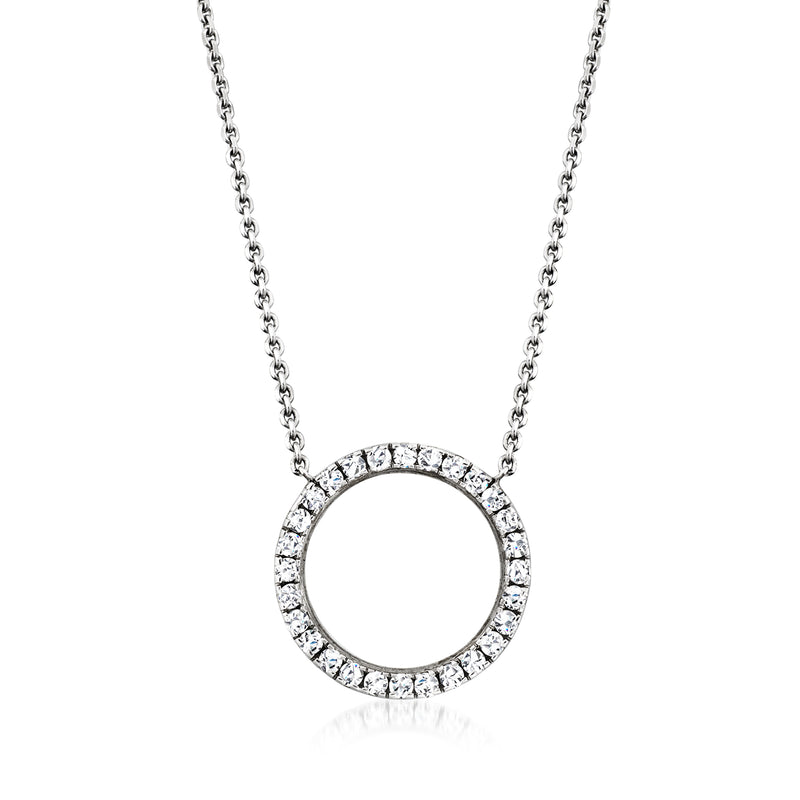Diamond eternity circle necklace in 18kt white gold