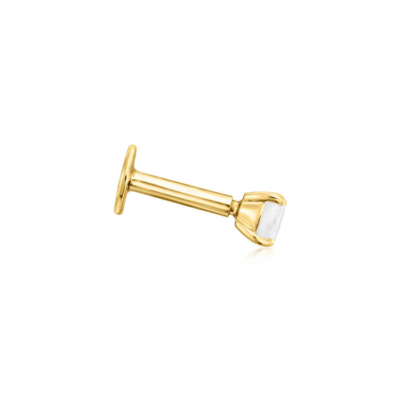 Moonstone Flat-Back Earrings in 14kt Yellow Gold