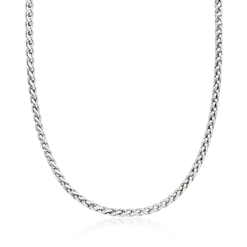 Sterling silver wheat-chain necklace with 4mm chain links