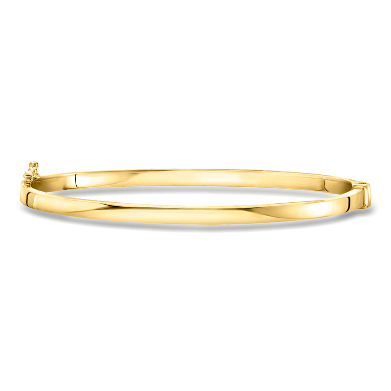 Polished gold over sterling small bangle bracelet with clasped ends
