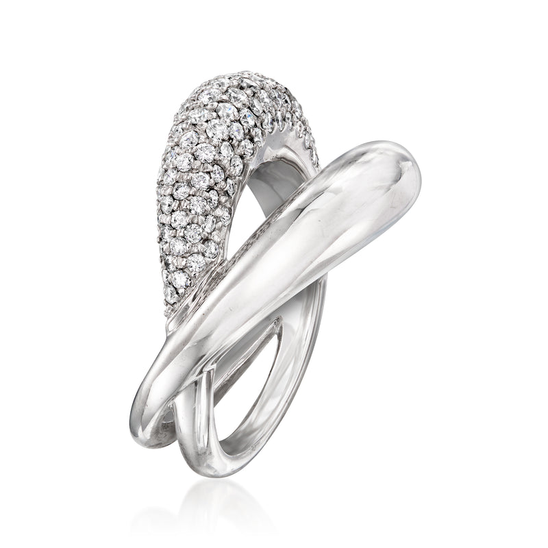 Mauboussin diamond crossover ring in 18kt white gold