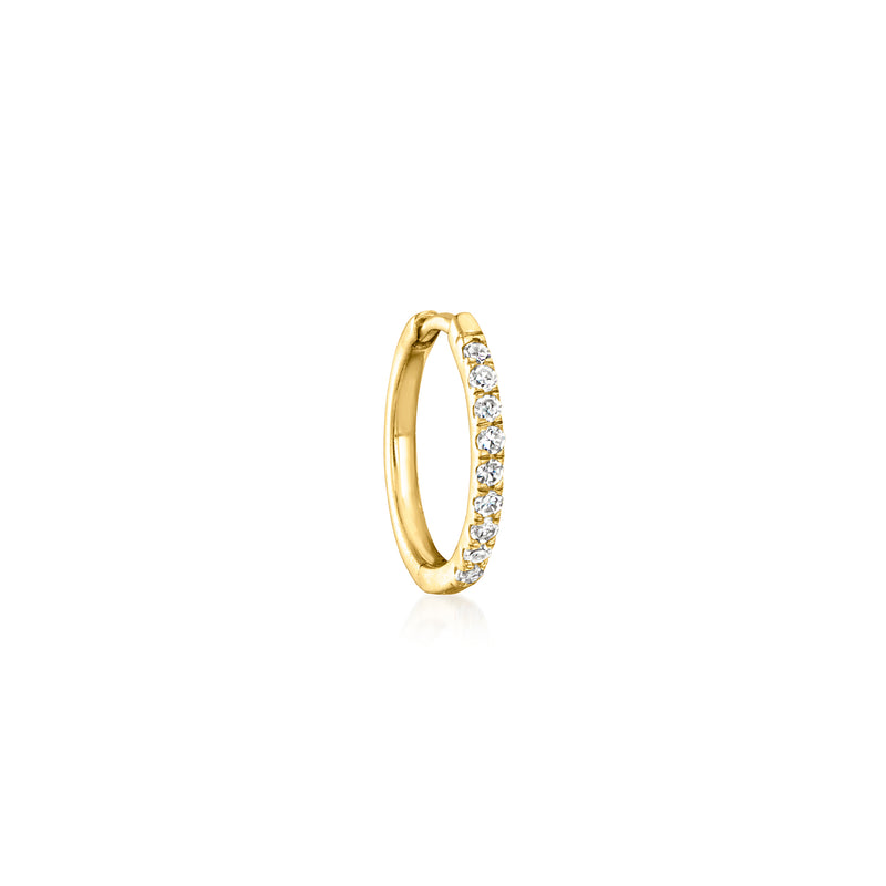 14kt yellow gold lab-grown diamond clicker hoop earring