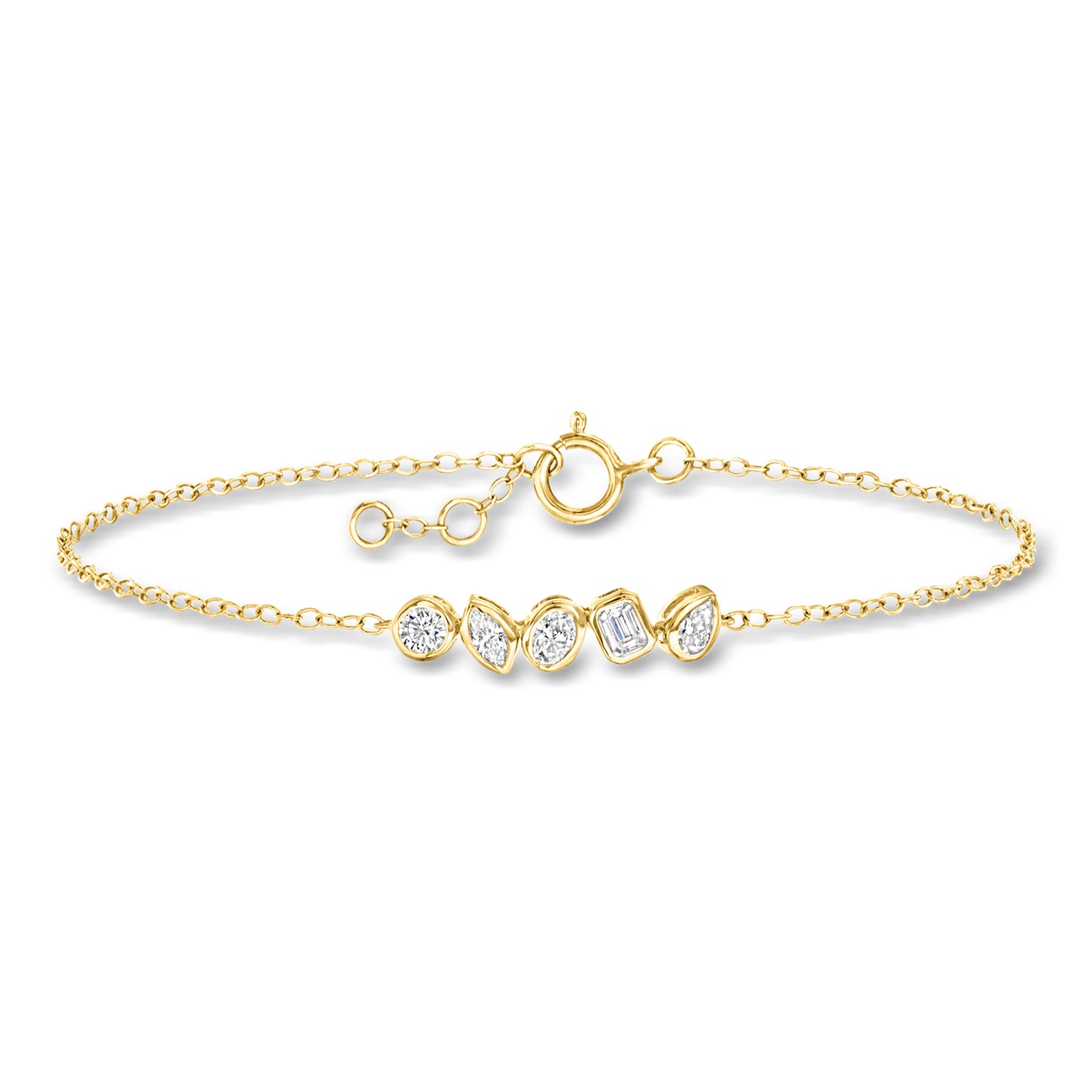 .33 ct. t.w. Bezel-Set Lab Grown Diamond Linear Bracelet in 18kt Gold Over Sterling