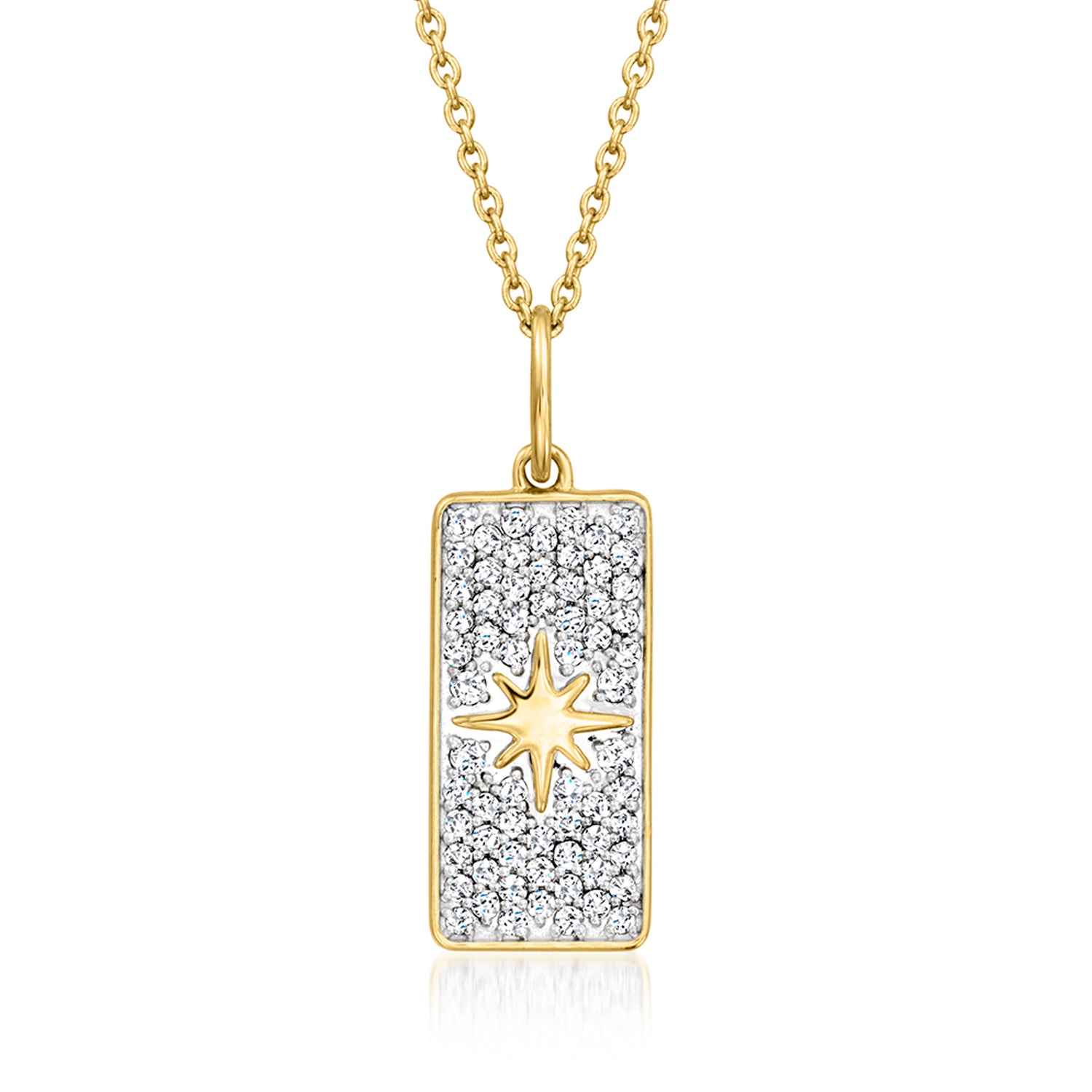 .40 ct. t.w. Diamond North Star Bar Pendant Necklace in 18kt Gold Over Sterling