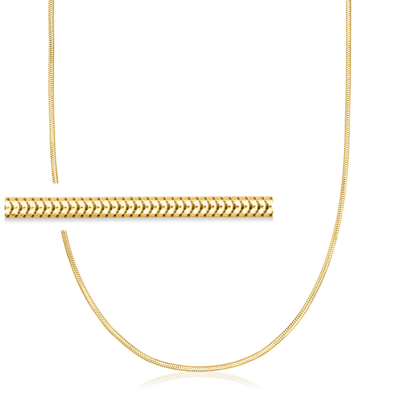 Gold over sterling snake-chain necklace with 18kt finish, fine linked design