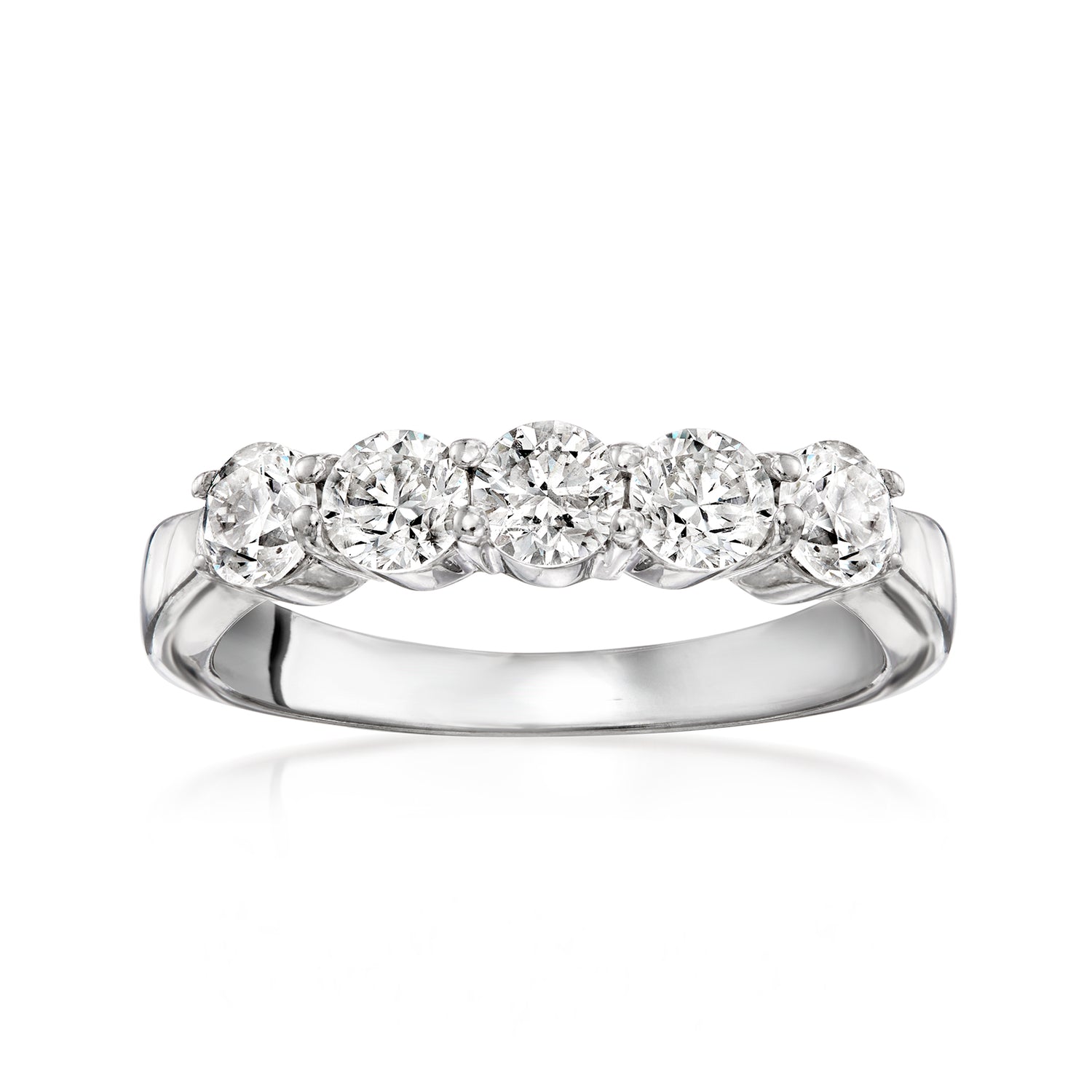 C. 2000 Vintage 1.40 ct. t.w. Diamond Five-Stone Ring in 14kt White Gold