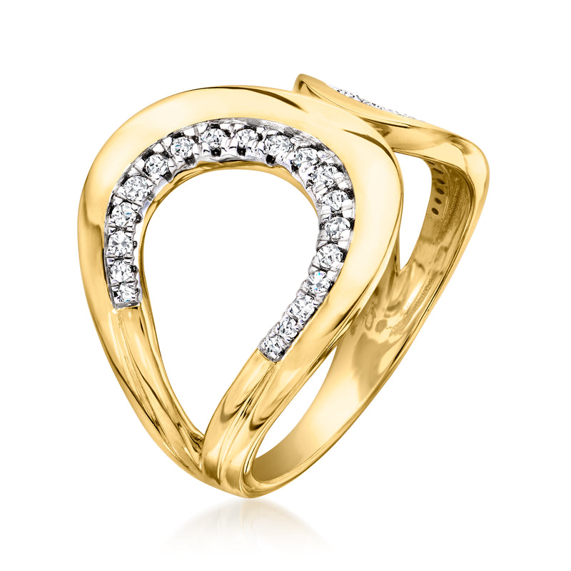 18kt gold over sterling diamond open loop ring