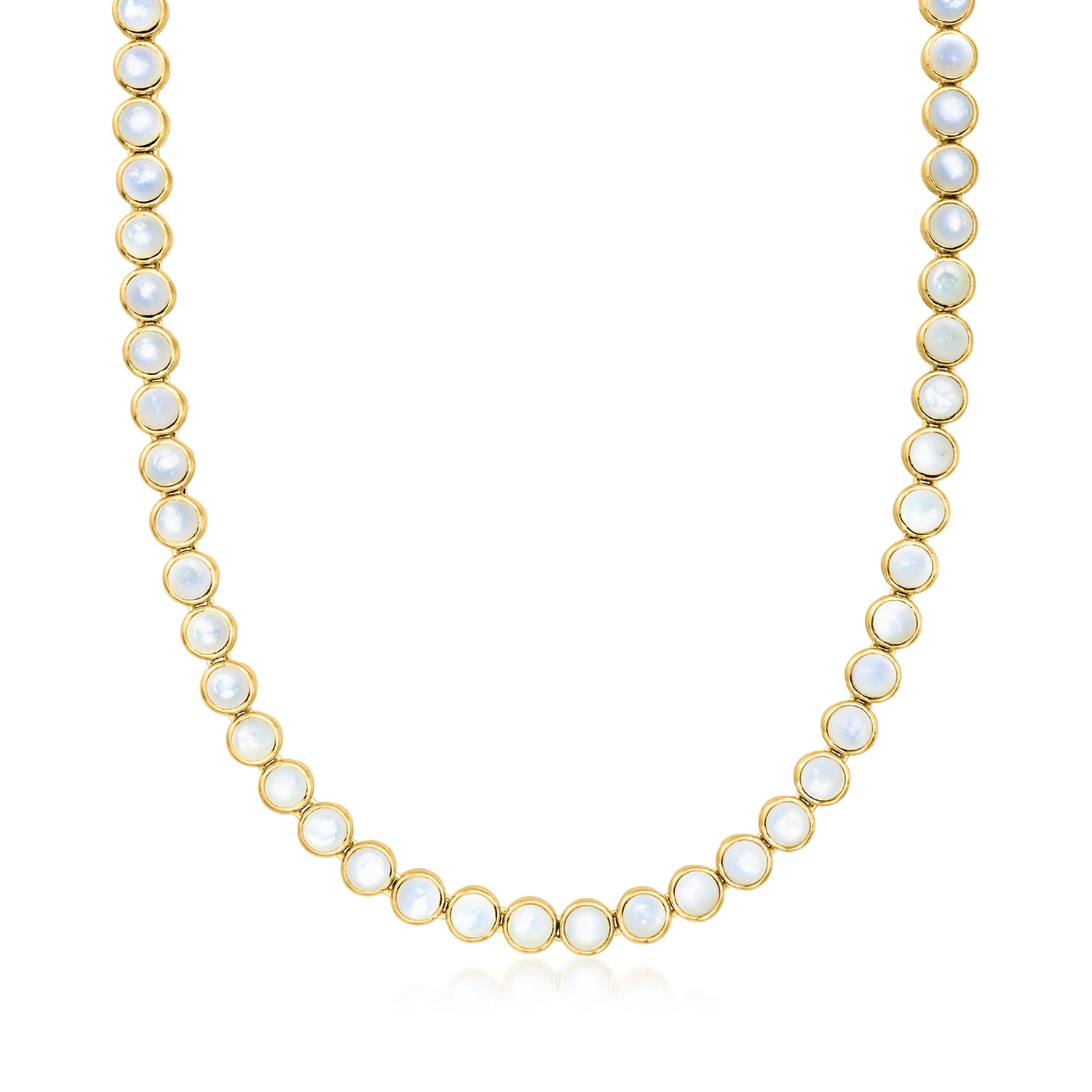 Bezel-Set Mother-of-Pearl Necklace in 18kt Gold Over Sterling