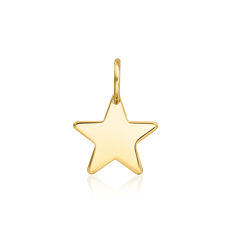 14kt yellow gold star charm with loop bail