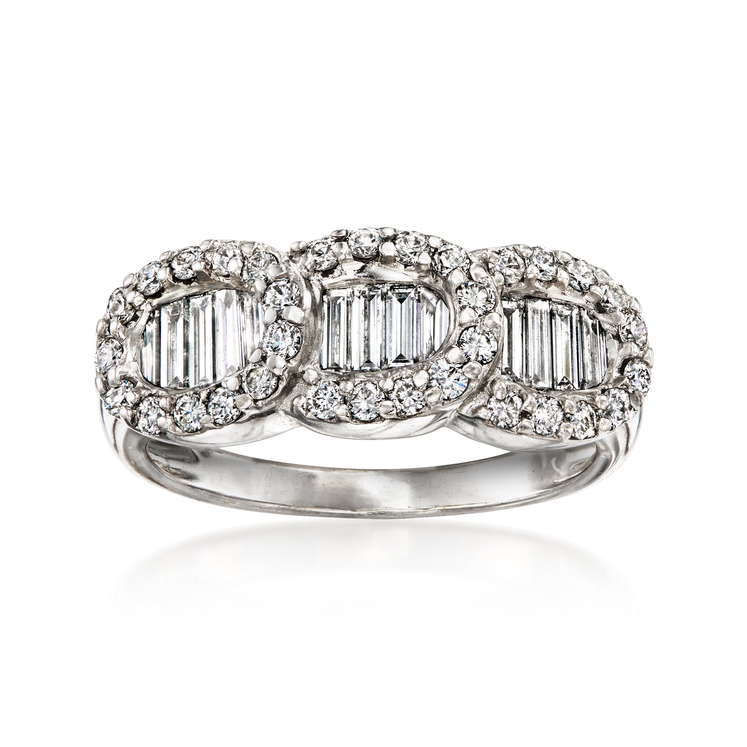 C. 1990 Vintage 1.20 ct. t.w. Diamond Ring in 18kt White Gold