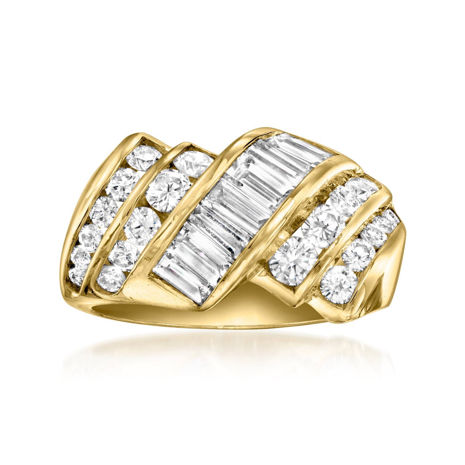 C. 1990 Vintage 2.30 ct. t.w. Diamond Ring in 18kt Yellow Gold