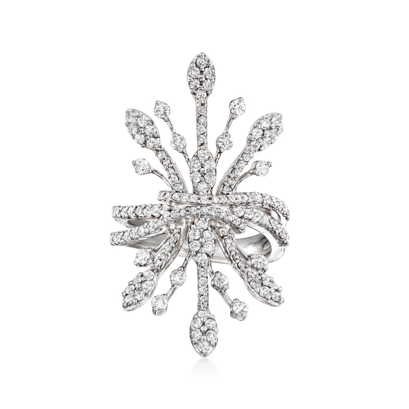 Vintage diamond spray ring in 18kt white gold