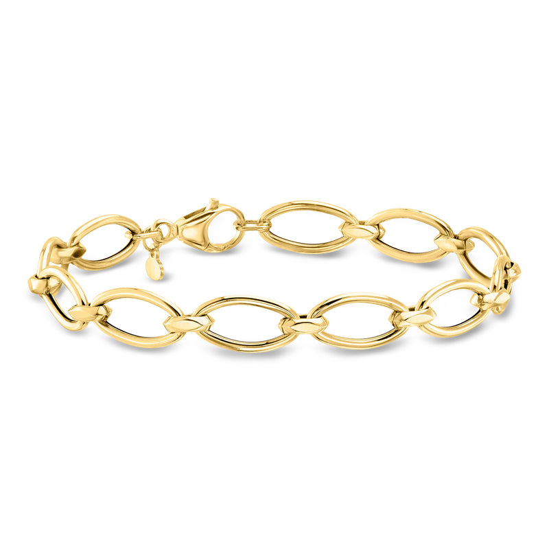 14kt yellow gold oval-link bracelet with interlocking oval chain links