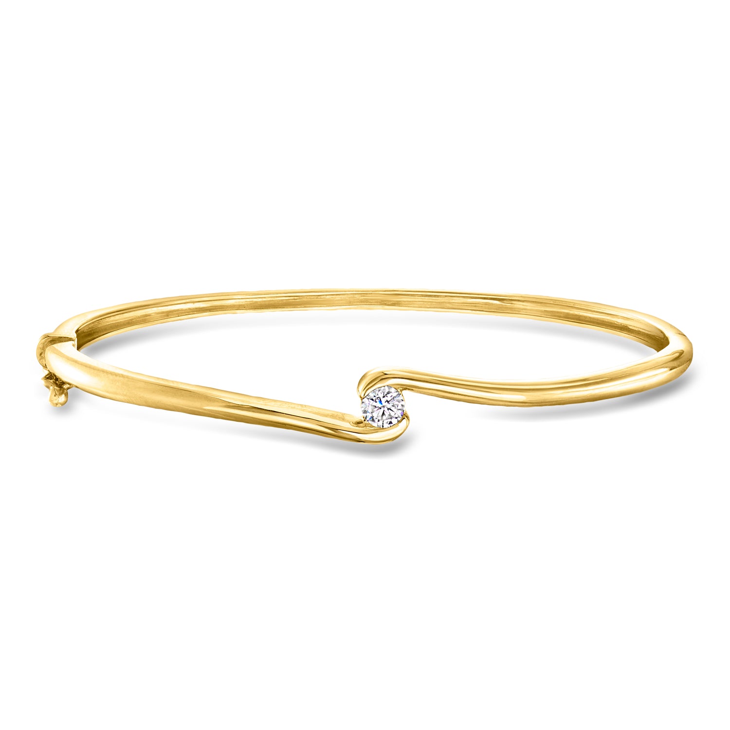 .25 Carat Lab Grown Diamond Bypass Bangle Bracelet in 18kt Gold Over Sterling