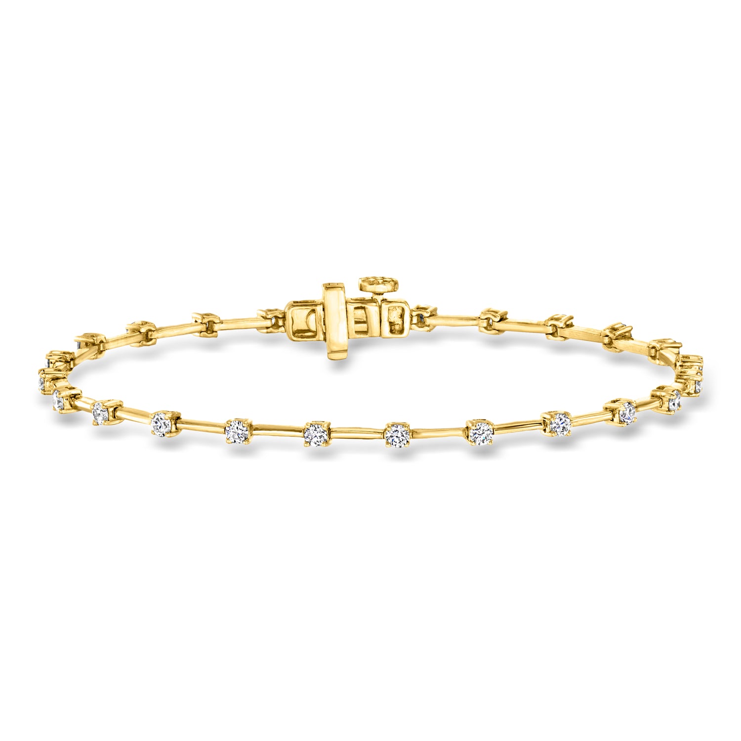 1.00 ct. t.w. Lab Grown Diamond Station Bracelet in 18kt Gold Over Sterling