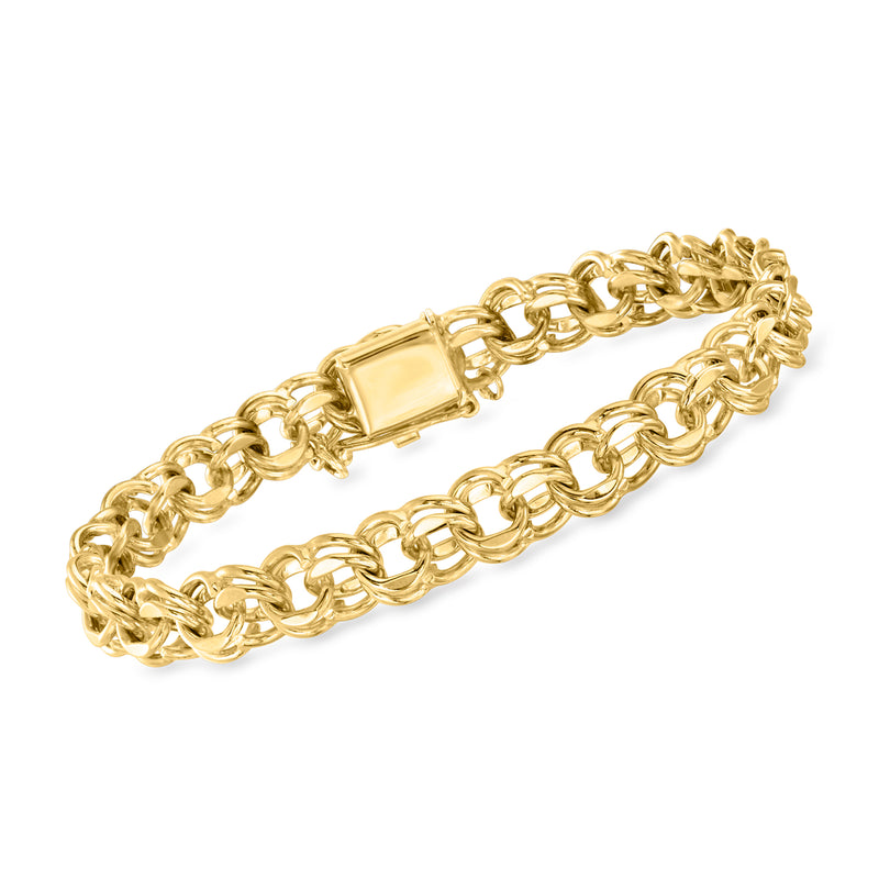 Vintage 14kt yellow gold cable-link bracelet with rectangular box clasp