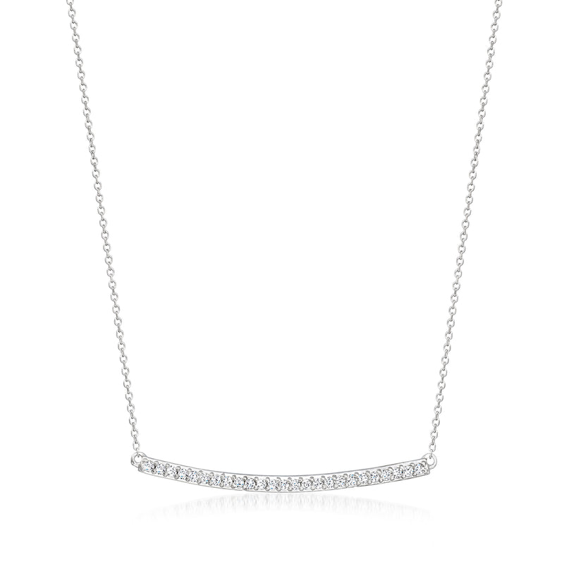 C. 2000 vintage diamond curved bar necklace in 14kt white gold