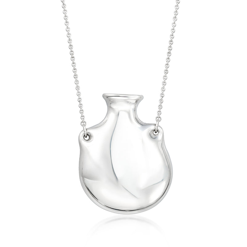 Sterling silver bottle pendant necklace on chain