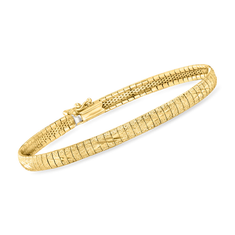 14kt yellow gold mesh bracelet with hinged clasp