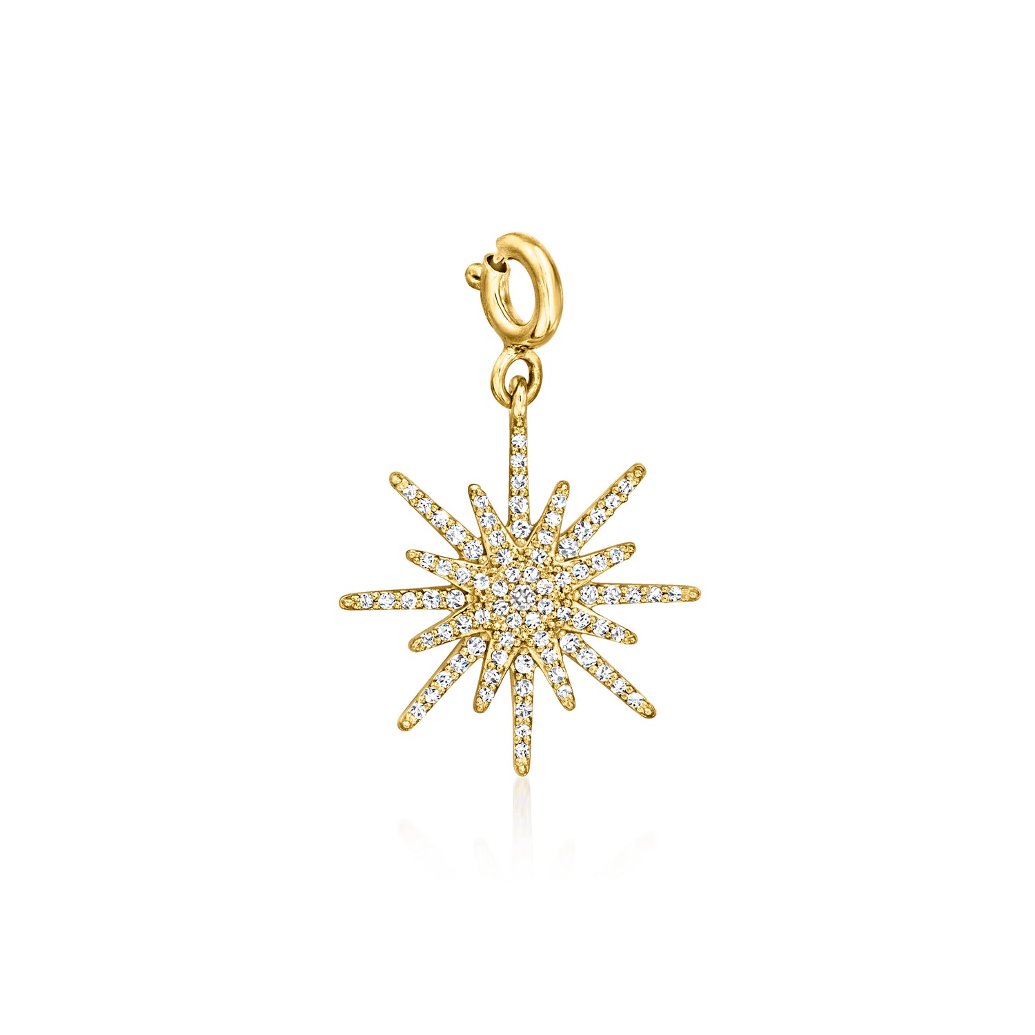 .25 ct. t.w. Diamond North Star Charm in 18kt Gold Over Sterling