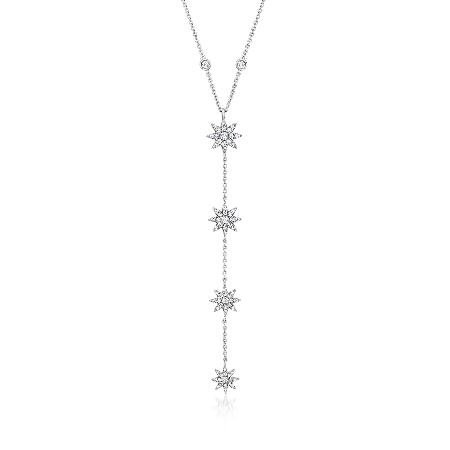 .75 ct. t.w. Lab Grown Diamond Star Y-Necklace in Sterling Silver
