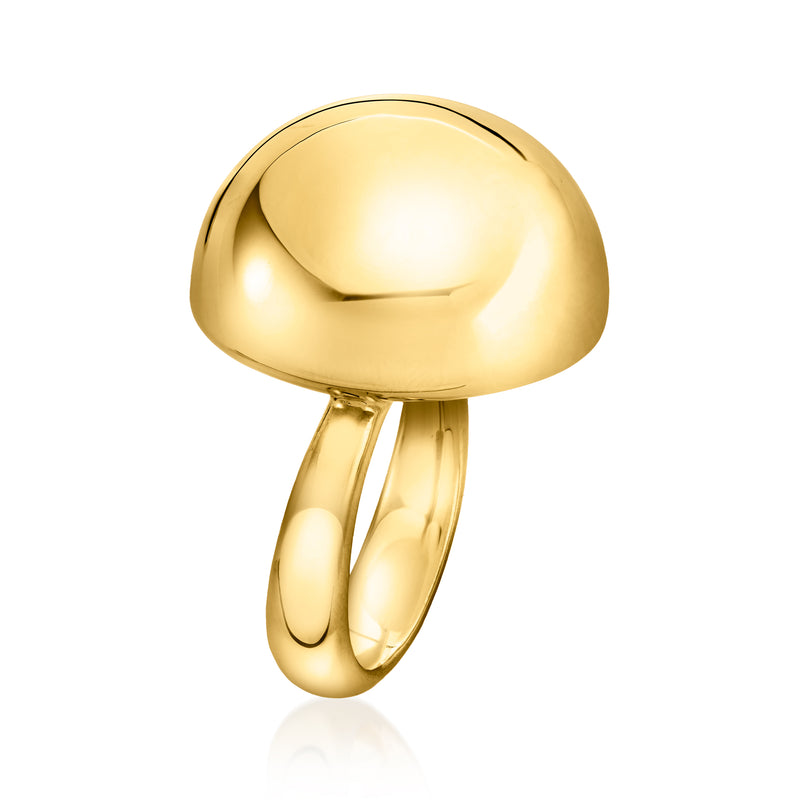 Gold over sterling dome ring, domed top and slim band